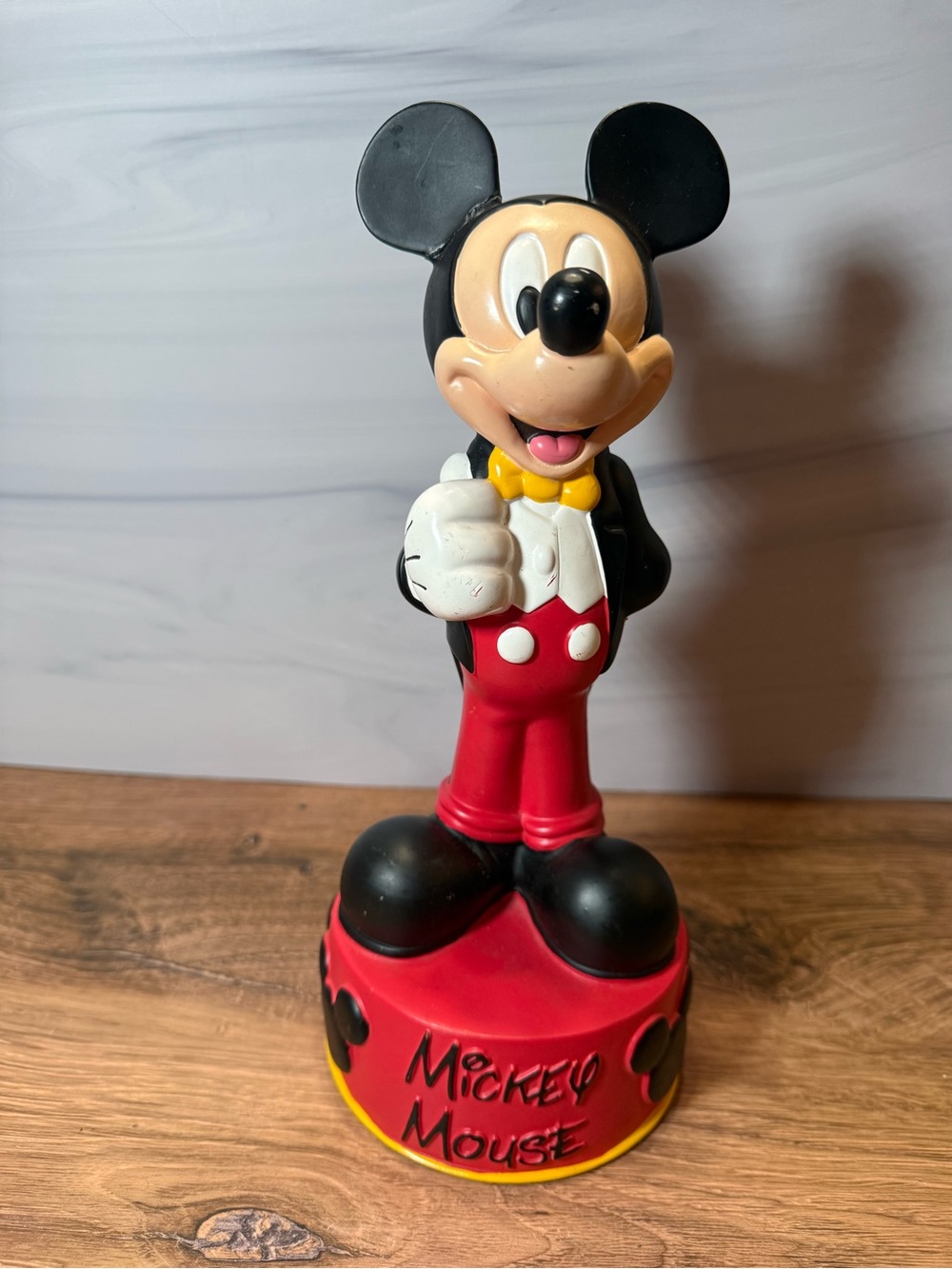 Disney Mickey Mouse Tuxedo Figural Coin Bank 11" Hard Plastic Decor